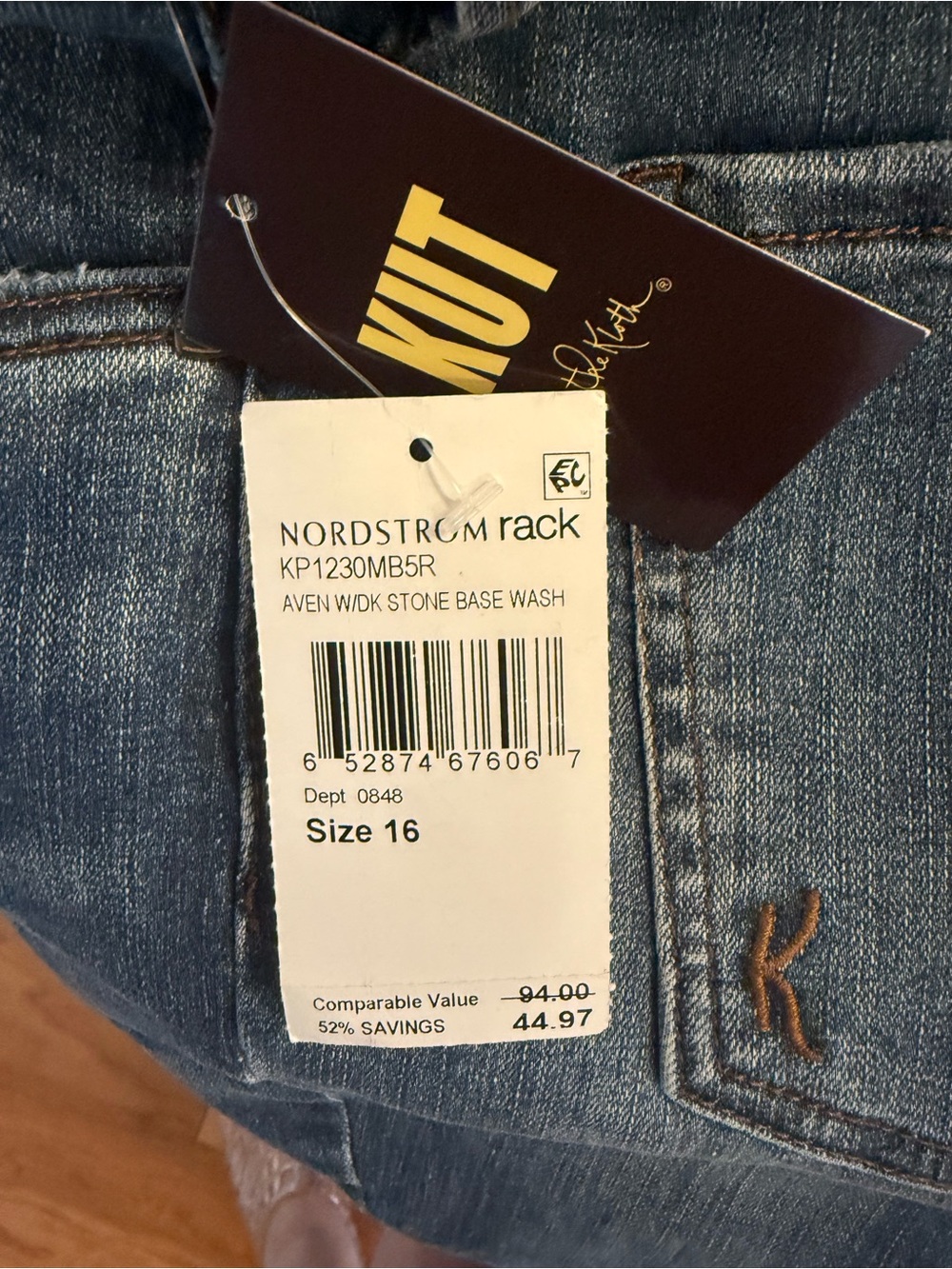Kut from the Kloth Mid-Rise Ankle Skinny Jeans in Dark Blue - Picture 5 of 5